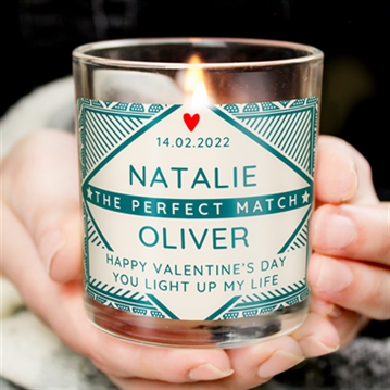 Personalised The Perfect Match Jar Candle
