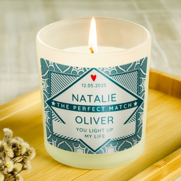 Personalised The Perfect Match Jar Candle