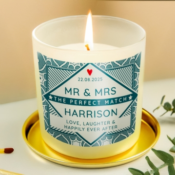 Personalised The Perfect Match Jar Candle