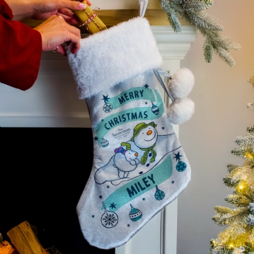Personalised The Snowman and the Snowdog Luxury Christmas Stocking