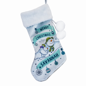 Personalised The Snowman and the Snowdog Luxury Christmas Stocking