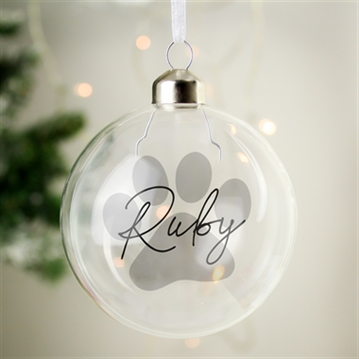 Personalised Pet Glass Christmas Bauble