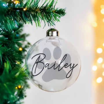 Personalised Pet Glass Christmas Bauble