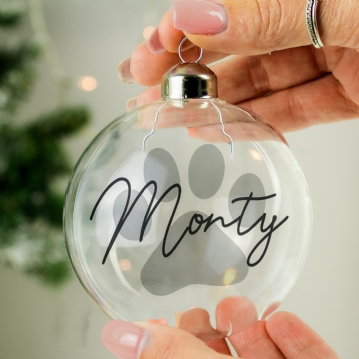 Personalised Pet Glass Christmas Bauble