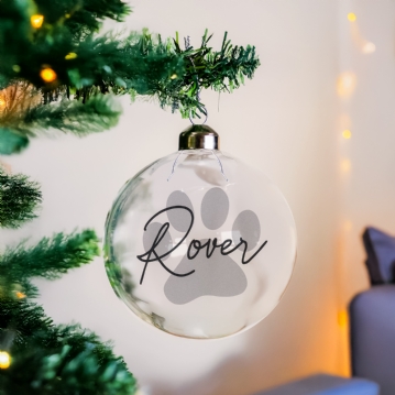 Personalised Pet Glass Christmas Bauble