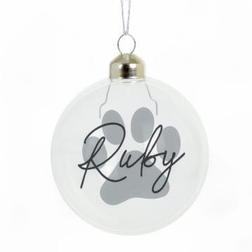 Personalised Pet Glass Christmas Bauble