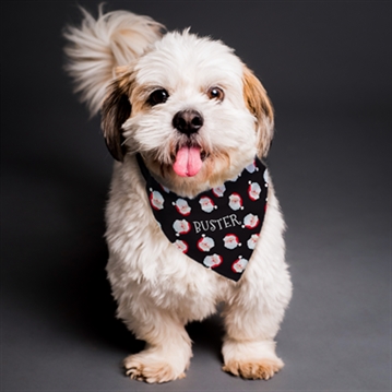 Personalised Santa Black Dog Bandana