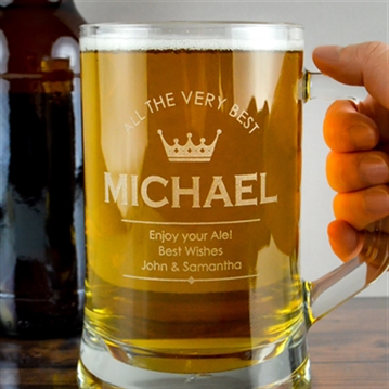 Personalised Your Name Beer Glass Tankard