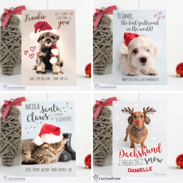 Personalised Rachael Hale Dog & Cat Christmas Cards