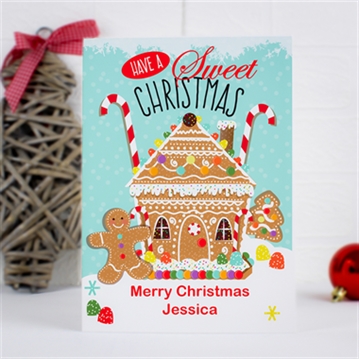 Personalised Gingerbread House Christmas Card