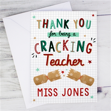 Personalised Cracking Teacher Christmas Card