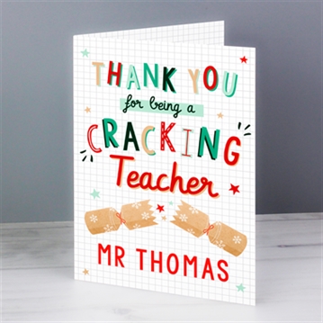 Personalised Cracking Teacher Christmas Card
