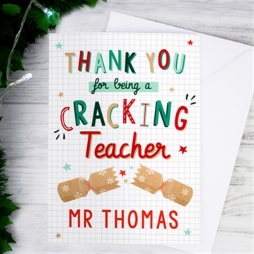 Personalised Cracking Teacher Christmas Card