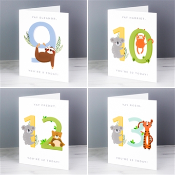 Personalised Animal Special Birthday Age Card