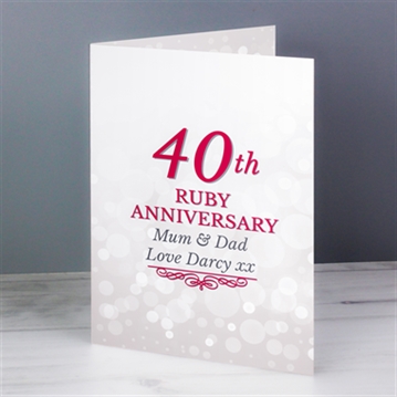 Personalised 40th Ruby Anniversary Card