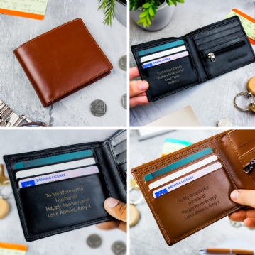 Personalised Free Text Leather Wallets