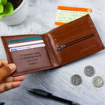 Personalised Free Text Leather Wallets