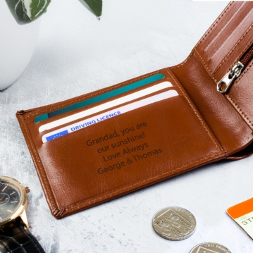 Personalised Free Text Leather Wallets