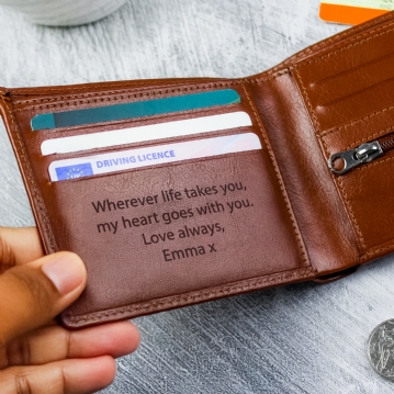 Personalised Free Text Leather Wallets