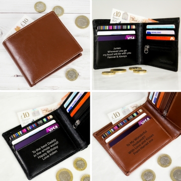 Personalised Free Text Leather Wallets