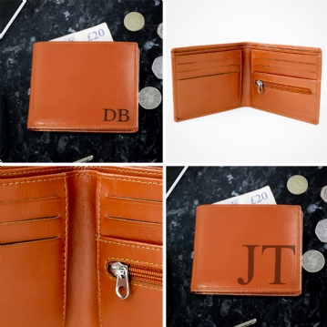 Personalised Initials Tan Leather Wallets