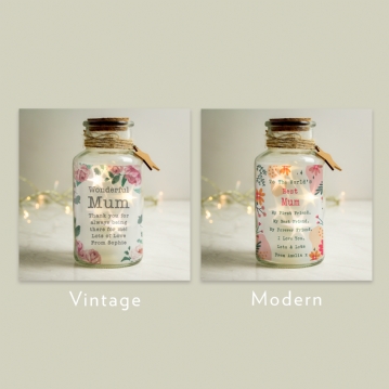 Personalised Floral LED Glass Jars