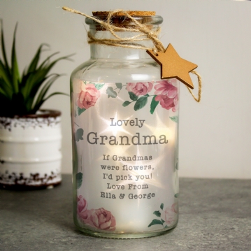 Personalised Floral LED Glass Jars