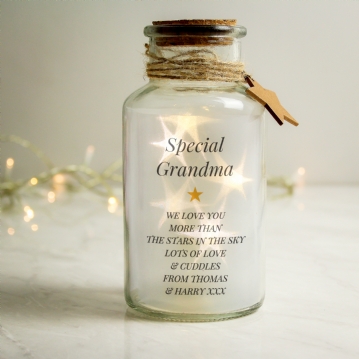 Personalised Free Text LED Glass Jar