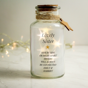 Personalised Free Text LED Glass Jar