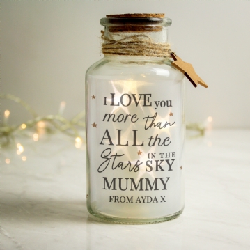 Personalised I Love You More... LED Glass Jar