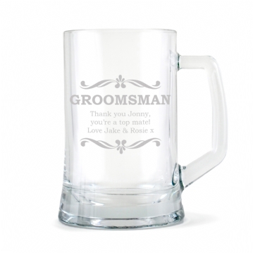Personalised Groomsman Glass Stern Tankard