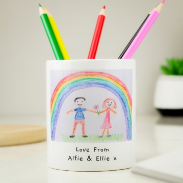 Personalised Childrens Drawing Photo Storage Pot
