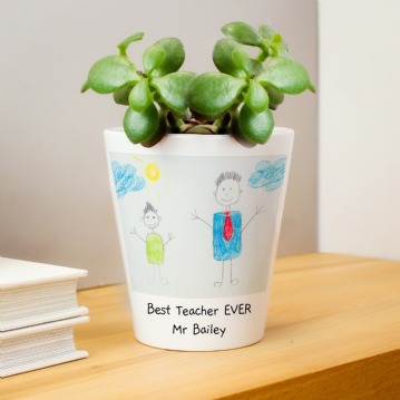 Personalised Childrens Drawing Plant Pot