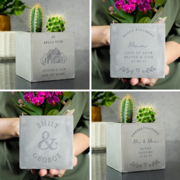 Personalised Concrete Plant Pot