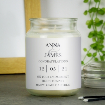 Personalised Couples Large Scented Jar Candle 