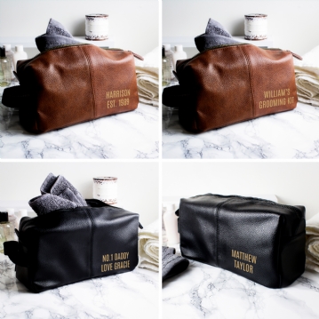 Personalised Luxury Leatherette Wash Bag 
