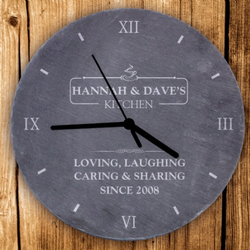 Personalised Kitchen Slate Clock 