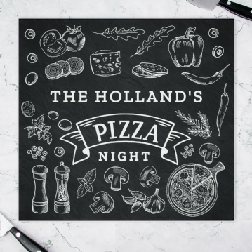Personalised Pizza Glass Chopping Board/Worktop Saver 