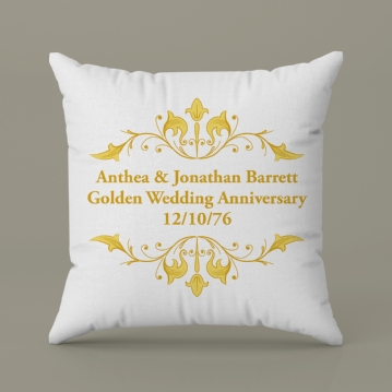 Personalised Golden Anniversary Cushion