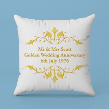 Personalised Golden Anniversary Cushion
