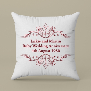 Personalised Ruby Anniversary Cushion