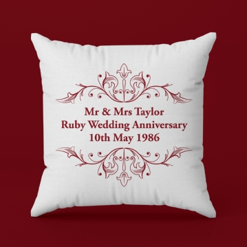 Personalised Ruby Anniversary Cushion