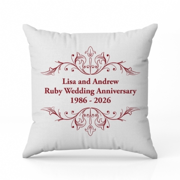 Personalised Ruby Anniversary Cushion