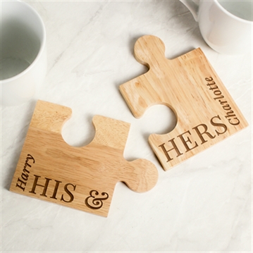 Personalised His & Hers Jigsaw Piece Set