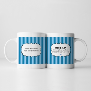 Personalised Drinking Tea Together Pair of Mugs