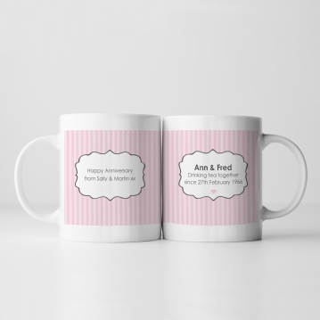 Personalised Drinking Tea Together Pair of Mugs