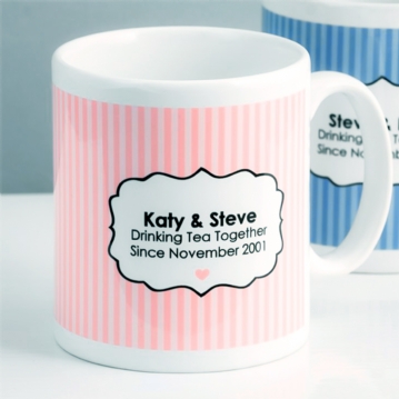 Personalised Drinking Tea Together Pair of Mugs