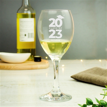 Personalised Class of Graduation Wine Glass