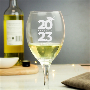Personalised Class of Graduation Wine Glass