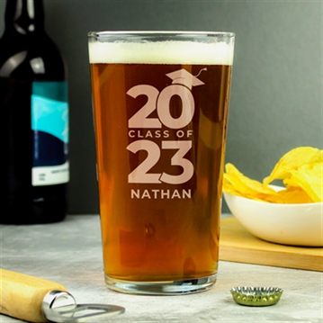 Personalised Class of Graduation Pint Glass